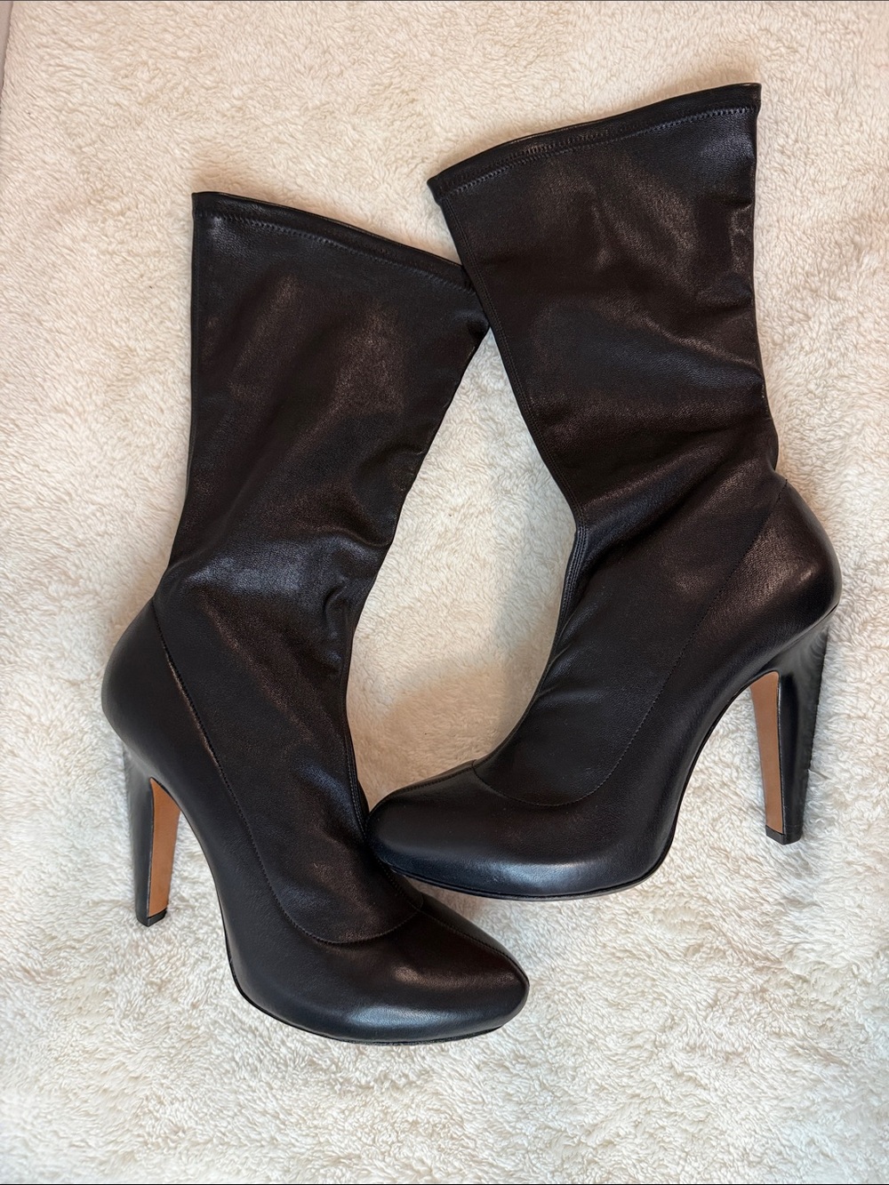 Black Stretchy Nappa Leather Boots - Alexander McQueen (115)
